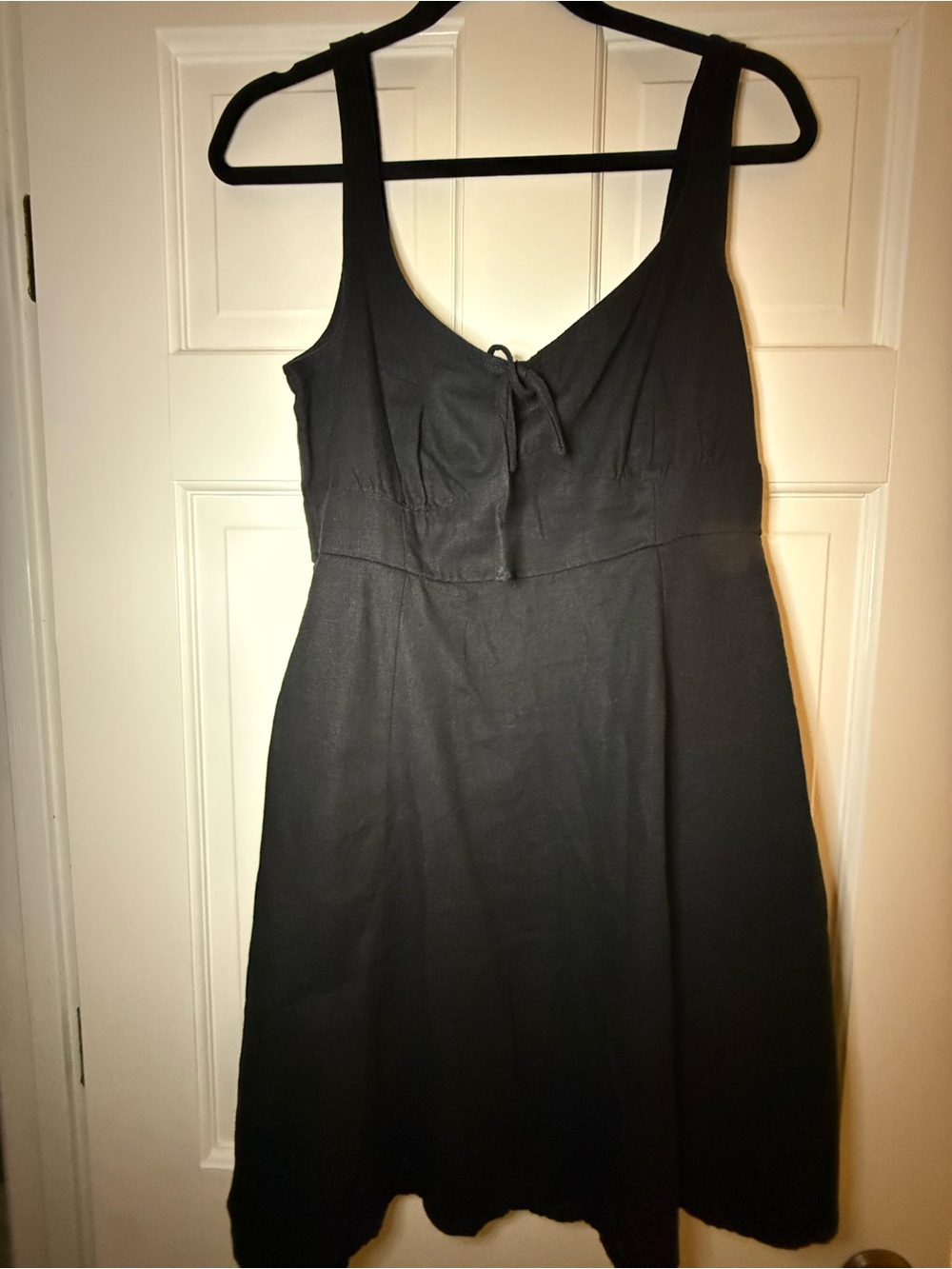 Old Navy Black Sleeveless Mini Dress with Tie Front